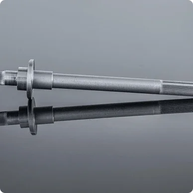 Precision machined metal shaft with splined end